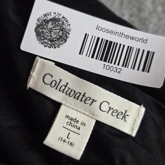 Coldwater Creek Black A-Line Midi Skirt with Embellished Pleats - Picture 8 of 8